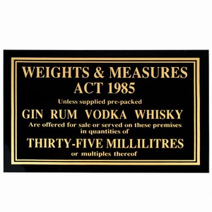 35ml Weights &amp; Measures Act Sign