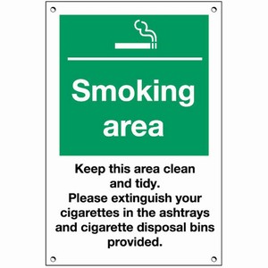 Smoking Area Exterior Notice