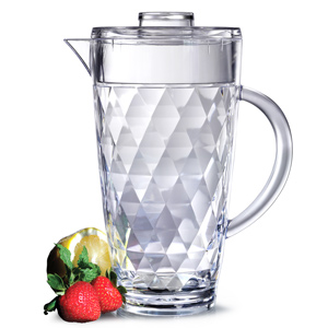 Diamond Cut Acrylic Pitcher with Lid 70oz / 2ltr (Case of 6)