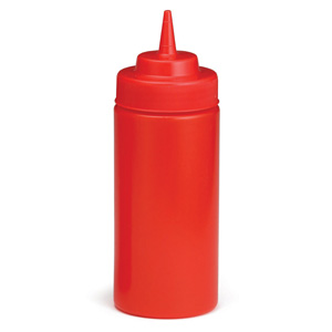 Red Squeeze Sauce Bottle 8oz / 235ml (Case of 12)