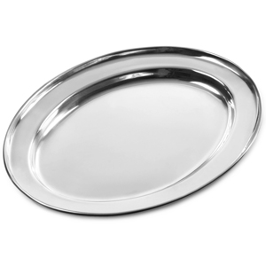 Stainless Steel Oval Meat Flat 225mm